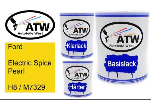 Ford, Electric Spice Pearl, H8 / M7329: 1L Lackdose + 1L Klarlack + 500ml Härter - Set, von ATW Autoteile West.
